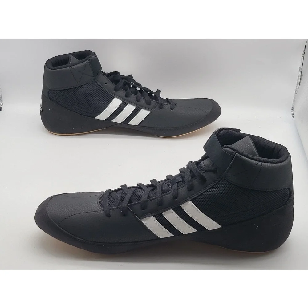 Adidas HVC 2 Wrestling Shoes Mens 16 NWOB Black White MMA Boxing Gum AQ3325